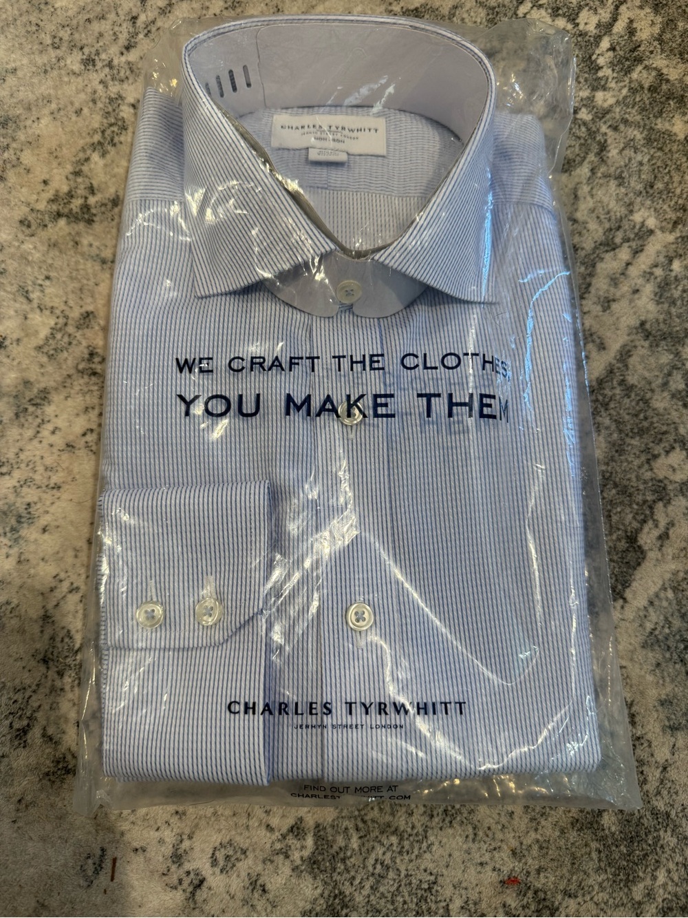 NWT Men's Greenwich Weave Stripe Shirt - Cornflower Blue Dress Shirt - Picture 5 of 8